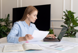Woman expecting data entry work for quality